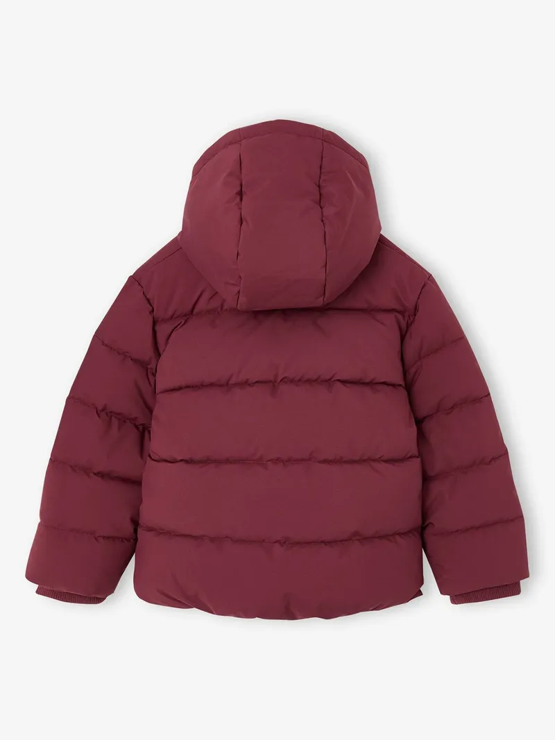 Vertbaudet Jungen Steppjacke mit Kapuze und Fleecefutter, Bordeaux, – Produktbild 2 von 4