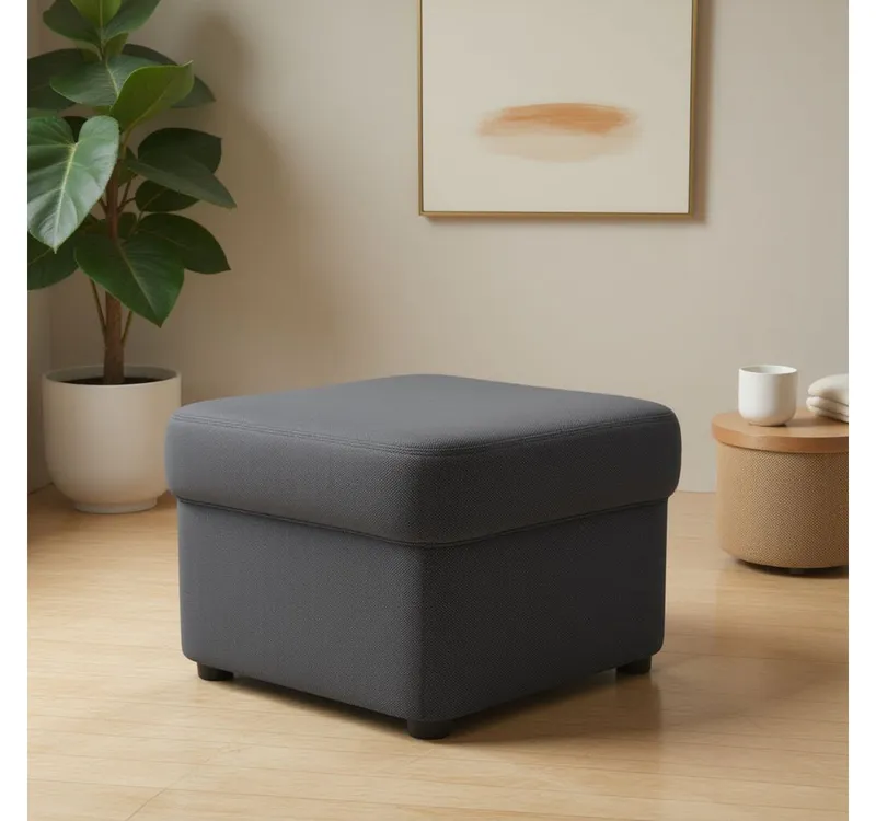 DOMO collection Hocker FLORES 60x60 cm, hochwertig, Grau, – Produktbild 4 von 5