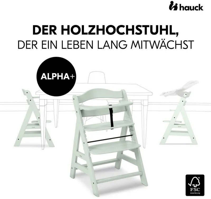 Hauck Hauck Hochstuhl Alpha+, Grün, – Produktbild 1 von 8