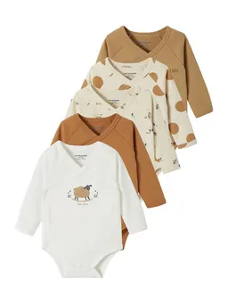 Vertbaudet Vertbaudet Kurzarmbody 5er-Pack Baby Wickelbodys 5er-Pack – Produktbild 1 von 1
