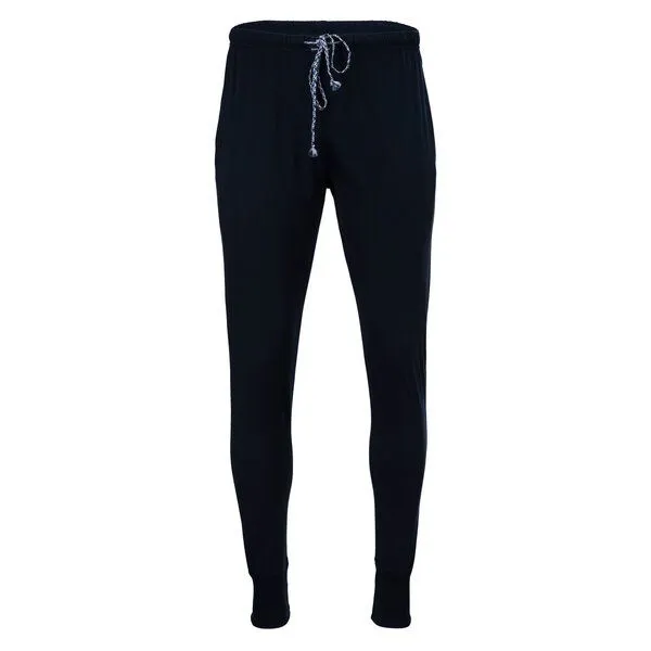 Haasis Bodywear Haasis Bodywear Herren Pyjamahose mit Bündchen, Seitentaschen, Single Jersey, Bio Baumwolle, GOTS, Navy, – Produktbild 1 von 4