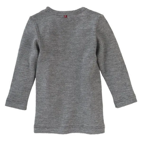 People Wear Organic People Wear Organic Baumwolle-Wolle-Seide Langarm-Shirt, uni meliert, Grau, – Produktbild 2 von 3