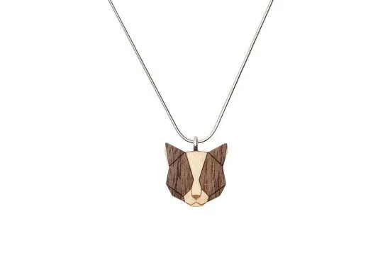 BeWooden BeWooden Halskette Grey Cat | Kette mit Anhänger aus Holz – Produktbild 4 von 4