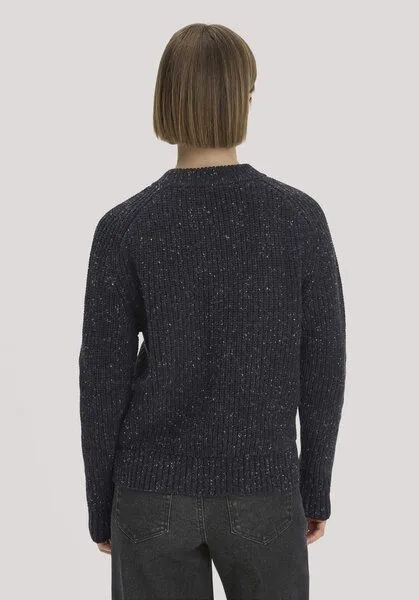 hessnatur hessnatur Strick Pullover Relaxed aus Bio-Baumwolle mit recycelter Wolle, Anthrazit, – Produktbild 2 von 4