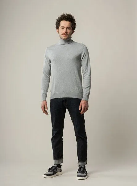 MELA Feinstrick Rollkragenpullover KANJA | von MELA | Fairtrade & GOTS zertifiziert, Grau melange, – Produktbild 1 von 4