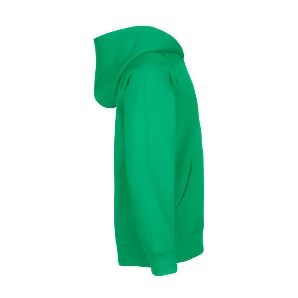 HANDGEDRUCKT HANDGEDRUCKT "Klammerkatze" Kinder Hoody aus reiner Biobaumwolle (kbA), Green, – Produktbild 3 von 4