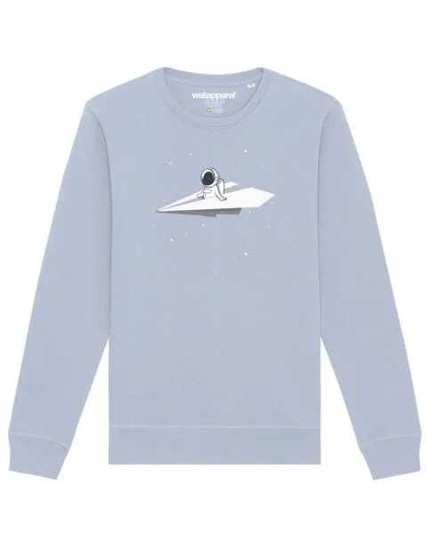watapparel watapparel Sweatshirt Unisex Fly me to the moon, Serene blue, – Produktbild 1 von 3