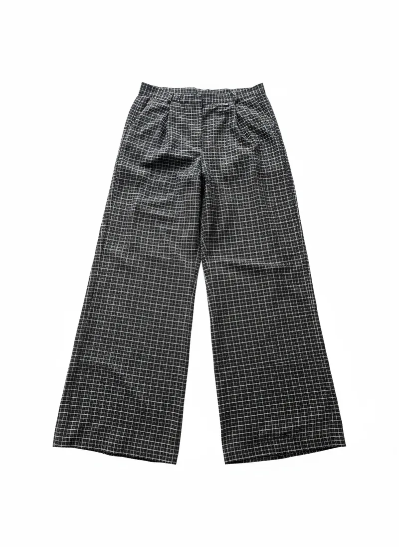 WiDDA WiDDA Damen vegan Hose Marlene Cano Minicheck-Flanell Schwarz, Schwarz, – Produktbild 1 von 2