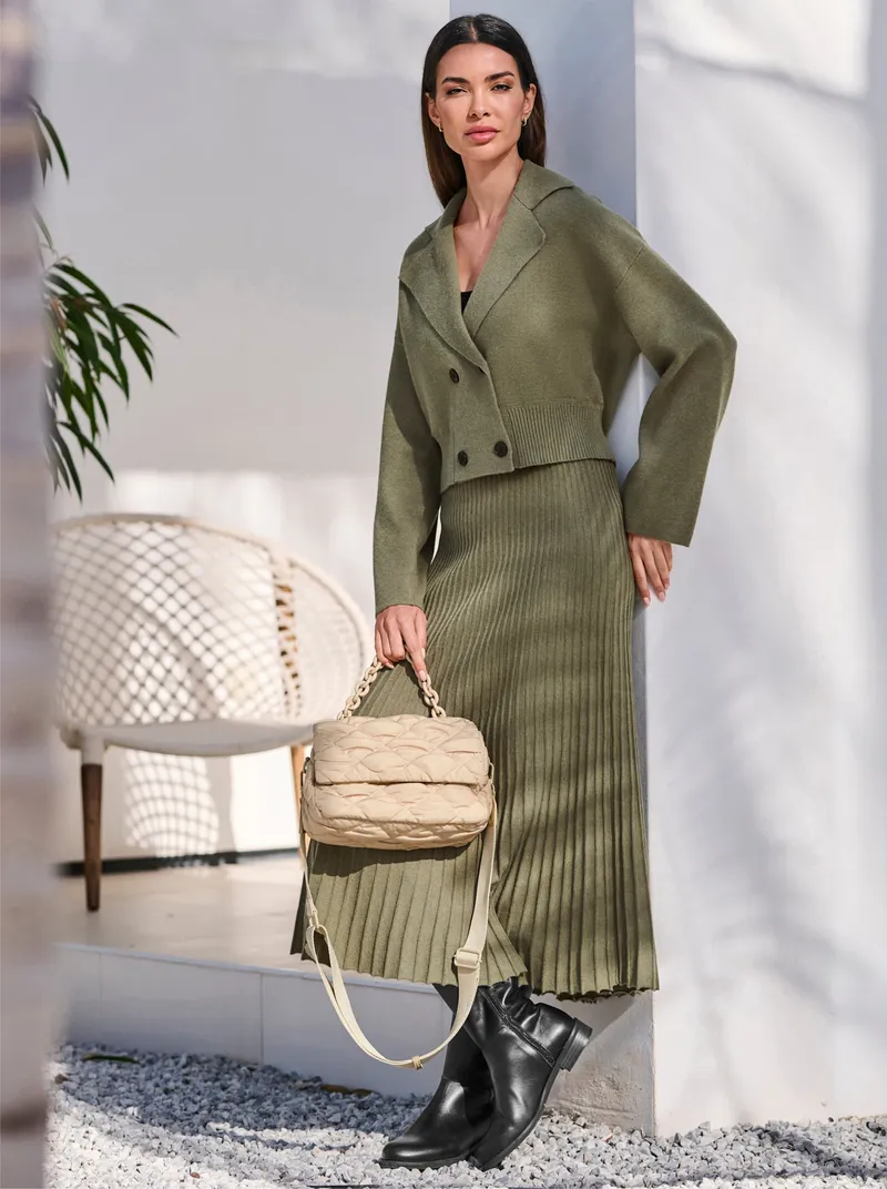 heine Strickrock khaki-meliert, Khaki-meliert, – Produktbild 2 von 2