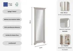 OTTO home Spiegel Rustic, Garderobenspiegel, Landhausstil, Rahmen in Kiefer massiv, Höhe 190 cm, mit Zierfräsungen – Produktbild 1 von 1