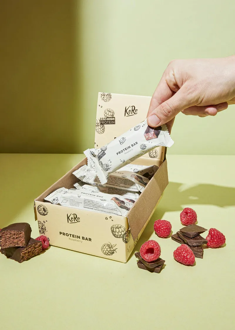 KoRo Veganer Bio Proteinriegel Raspberry | 12 x 50 g – Produktbild 5 von 5