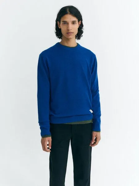 thinking mu thinking mu Herren Pullover - Lucien Knitted Sweater - aus Wolle, Indigo (blau), – Produktbild 1 von 4