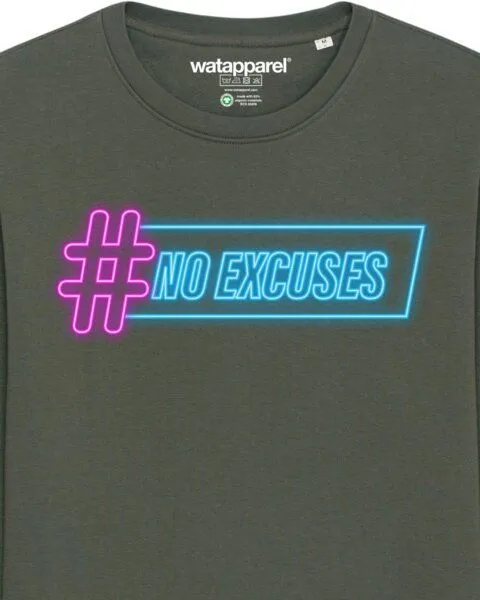 watapparel watapparel Sweatshirt Unisex No Excuses, Khaki, – Produktbild 3 von 3