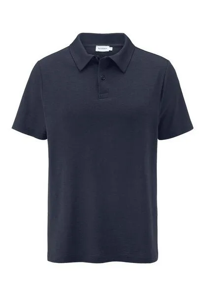 hessnatur hessnatur Wollshirt Polo Regular aus reiner Bio-Merinowolle, Marine, – Produktbild 3 von 4