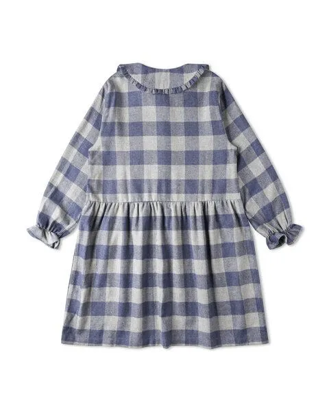 MATONA Matona Weiches Flannelkleid für Kinder aus Tencel und Bio-Baumwolle / Flannel Collar Dress, Plaid check, – Produktbild 4 von 4