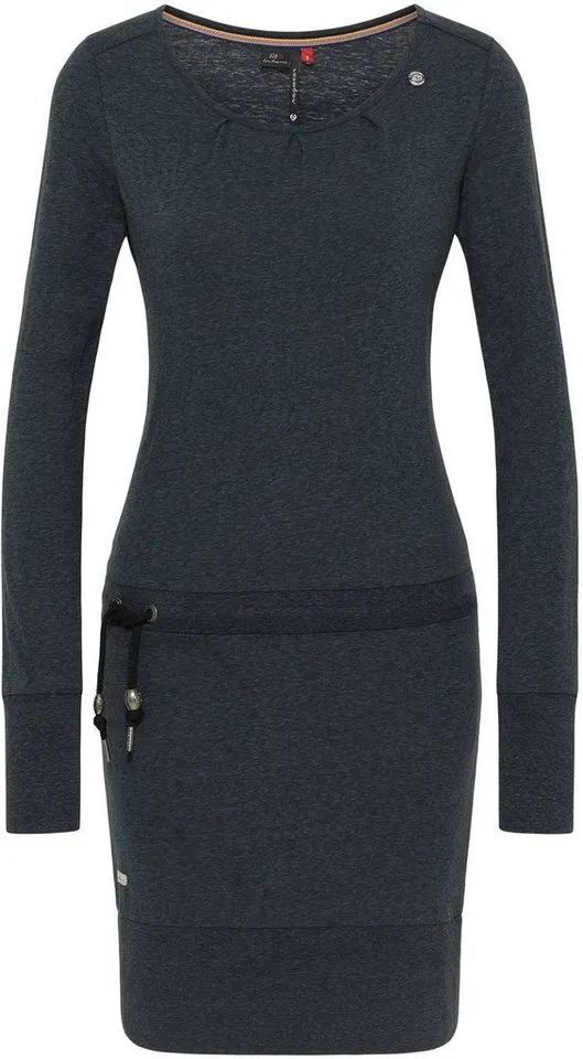 ragwear ragwear Jerseykleid ALEXA mit Kordelzug und kontrastigen Zierperlen-Besatz, Schwarz, – Produktbild 2 von 5