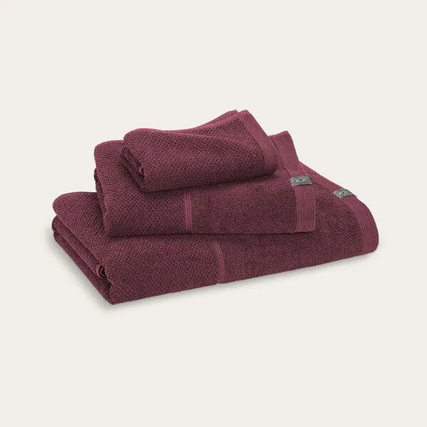KUSHEL KUSHEL The Cosy Set - Handtuchset aus Biobaumwolle und Holzfaser, Berry red, – Produktbild 1 von 4