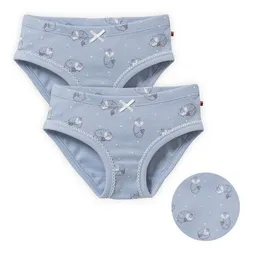 People Wear Organic People Wear Organic Slips, 2er Pack, blau bedruckt, "Fuchs", Bio-Baumwolle – Produktbild 1 von 1