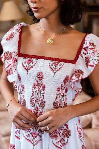 Haus of Namaste Haus of Namaste Midikleid aus Bio-Baumwolle – handbedruckt mit veganen Farben – Produktbild 3 von 4