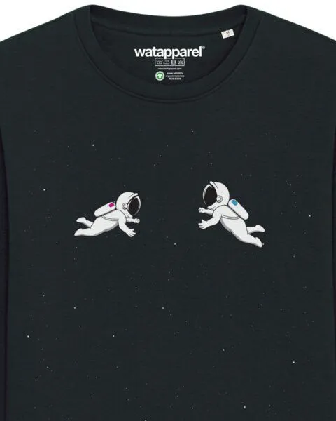 watapparel watapparel Sweatshirt Unisex Space love, Black, – Produktbild 3 von 3