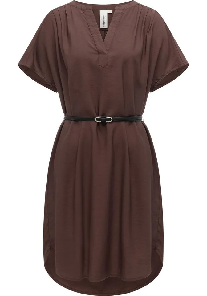 ragwear ragwear Minikleid Klarisa Lockeres Oversize Sommerkleid mit Gürtel, Braun, – Produktbild 1 von 2