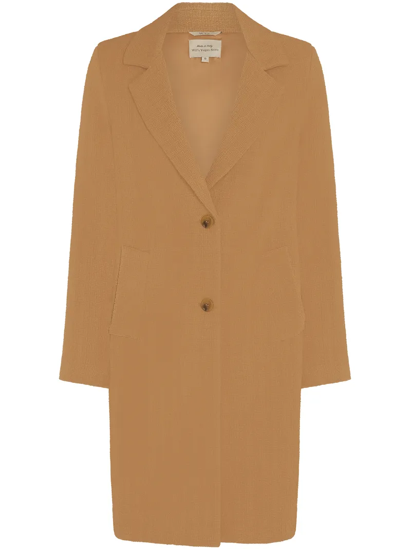 Will's Vegan Store Will's Vegan Store Damen vegan Strukturierter Mantel Aus Veganer Wolle Camel, Hellbraun, – Produktbild 1 von 2