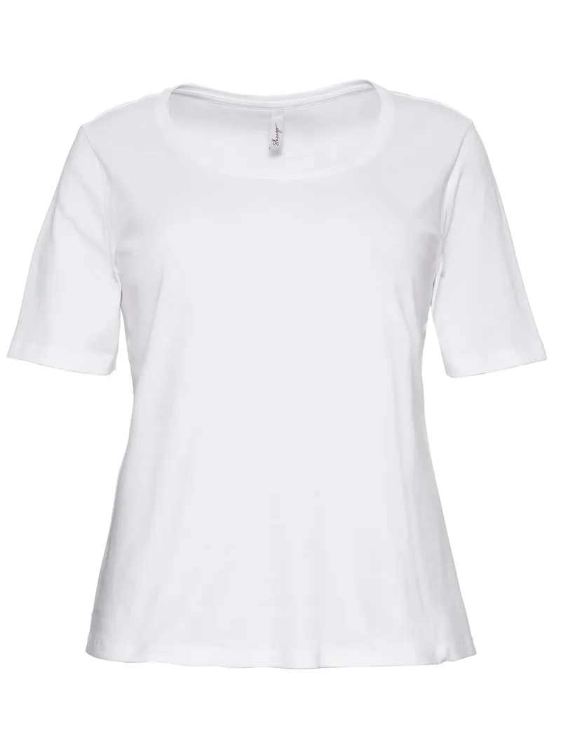 sheego T-Shirt weiß, Weiß, – Produktbild 1 von 2