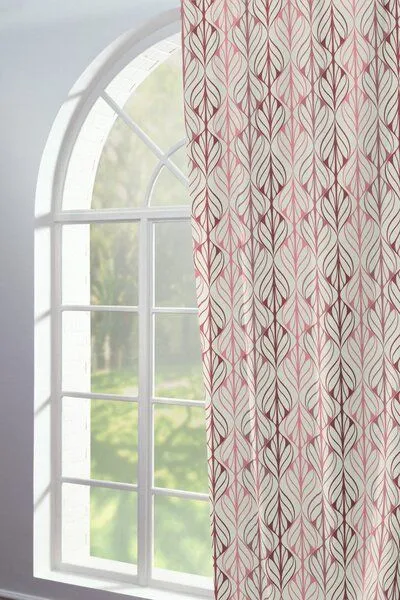 Nature by Adam Nature by Adam Vorhang aus Leinen und Bio-Baumwolle - Made in Germany - Wave, Rot, – Produktbild 4 von 8