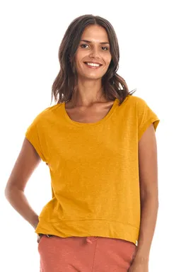 RAVENS VIEW IBIZA RAVENS VIEW IBIZA Damen vegan T-Shirt Ivy Gold Sand – Produktbild 1 von 1