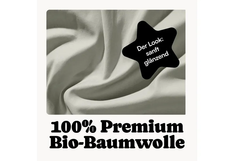 Seralino Kissenbezüge Mako Satin Kissenbezug (100% Bio Baumwolle) weich, hautfreundlich, (2 Stück), Fairtrade/ GOTS zertifizierte uni Kissenhülle mit Reißverschluss, Grün, – Produktbild 4 von 8