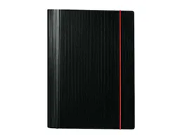 Memo Tagungsmappe A4 schwarz mit Blockklemme und Verschlussgummi rot – Produktbild 1 von 1