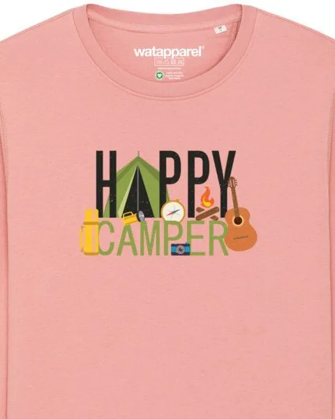 watapparel watapparel Sweatshirt Unisex Happy Camper, Canyon pink, – Produktbild 3 von 4