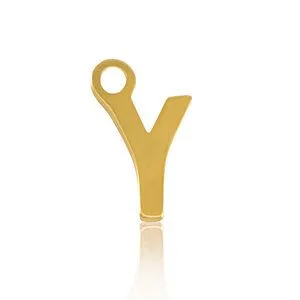 ELEKTROPULLI Elektropulli Feine Ohrringe mit Initial Anhänger (ca. 25mm + 9x5mm), Gold, – Produktbild 3 von 8