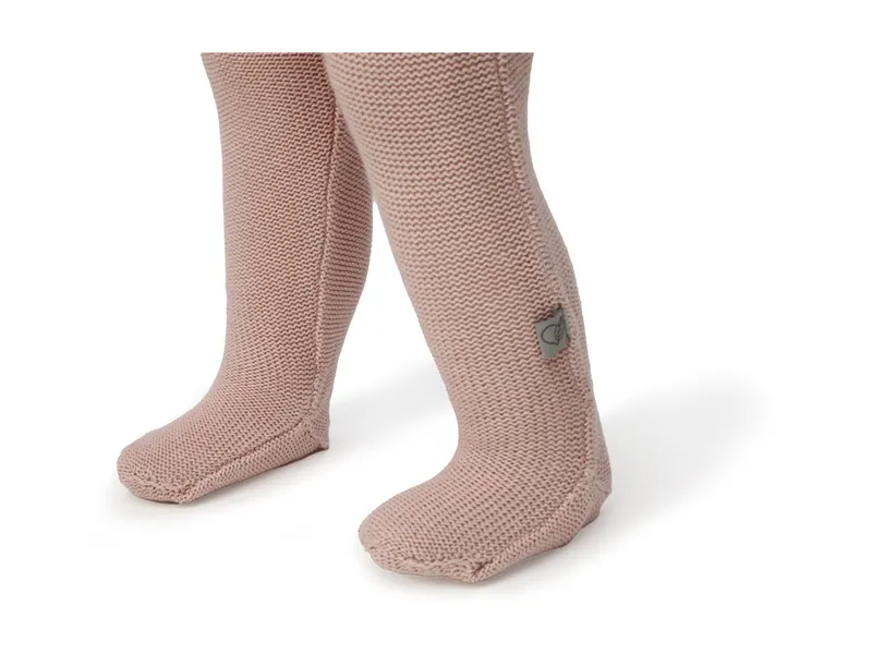 HANS NATUR Baby Hose mit Füßchen Bio-Baumwolle Strick rose Gr.62/68, Rosa, – Produktbild 2 von 2