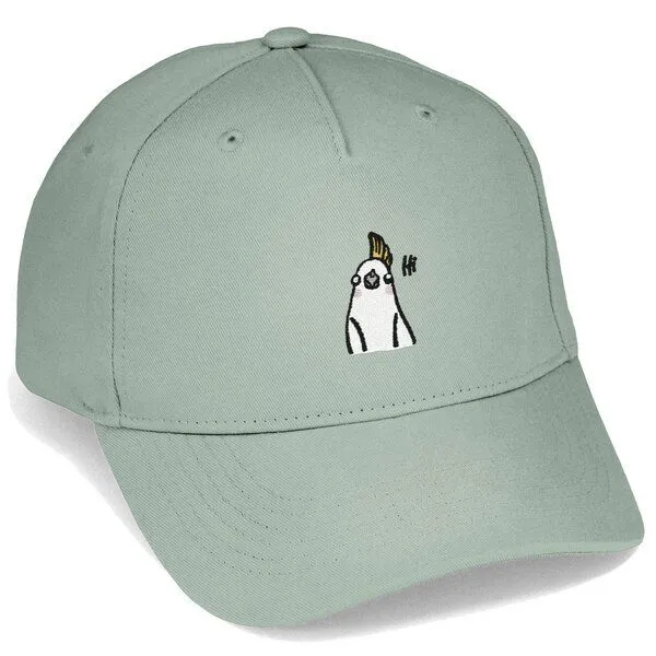 LIGARTI Bestickte Cap – Heidi der Nymphensittich – LIGARTI Tiermanufaktur, Mintgrun, – Produktbild 1 von 4