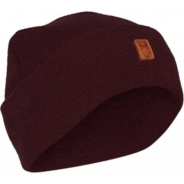 KnowledgeCotton Apparel KnowledgeCotton Apparel Mütze - LEAF Beanie organic wool - GOTS, Fig, – Produktbild 1 von 4