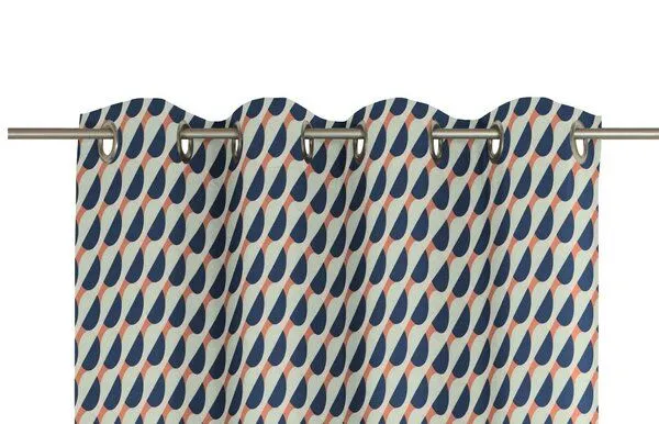 Nature by Adam Nature by Adam Vorhang aus 100% Bio-Baumwolle - Made in Germany - Circles, Blau, – Produktbild 5 von 7