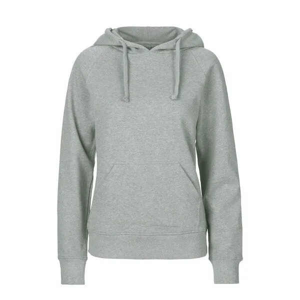 HANDGEDRUCKT HANDGEDRUCKT "Weltretten" Frauen Hoody aus reiner Biobaumwolle (kbA), Grey, – Produktbild 2 von 4