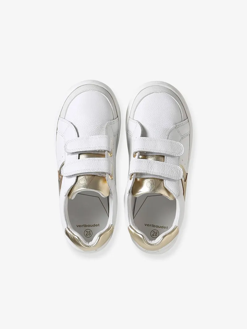 Vertbaudet Vertbaudet Kinder Ledersneakers mit Stern und Anziehtrick, Weiß, – Produktbild 4 von 4