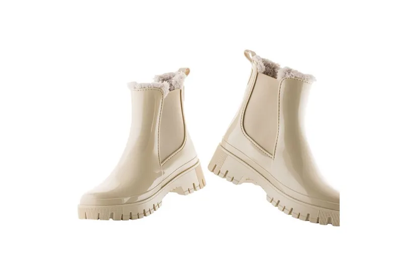 Lemon Jelly Lemon Jelly Gummistiefel Colden (gefütteter Chelseaboot) glänzend beige Damen Sneaker, Beige, – Produktbild 3 von 5