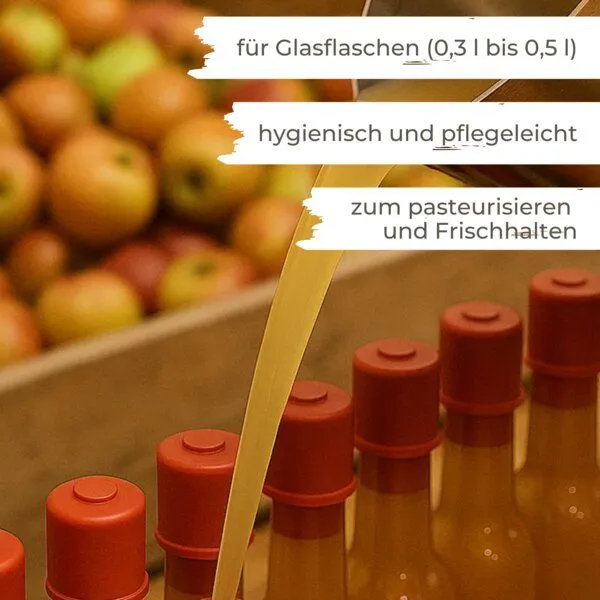 mikken mikken 20er Set rote Gummikappen aus Naturkautschuk, - Süßmostkappen – Größe 1 oder – Produktbild 2 von 3