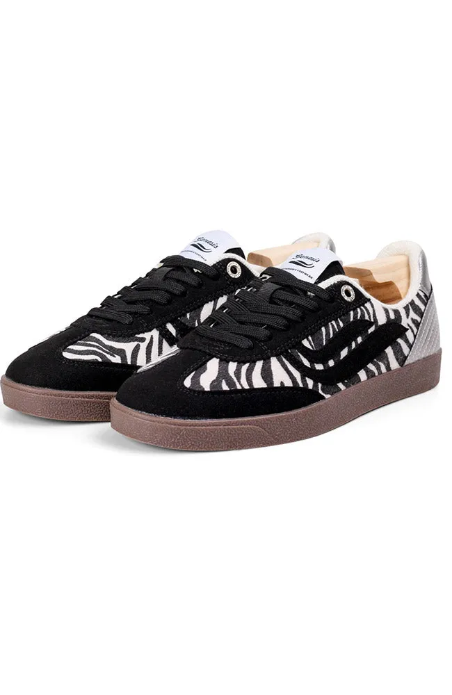 Genesis Genesis Damen vegan Sneaker G-Volley Animal-Print Schwarz/Zebra/Silber, Schwarz, – Produktbild 1 von 2