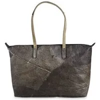 BELEAF BELEAF Vegane Tasche "SHOP LEAF" aus Blattleder, Bark black, – Produktbild 1 von 1
