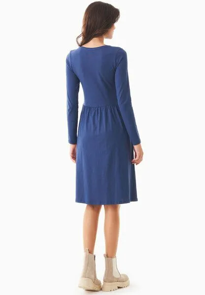 ORGANICATION ORGANICATION Langarm-Jerseykleid aus Bio-Baumwolle, Navy, – Produktbild 4 von 4