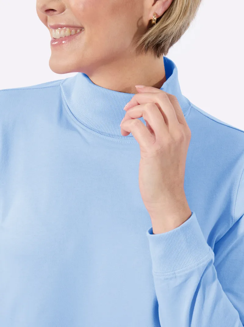 Witt Rollkragenshirt taubenblau + eisblau, Taubenblau + eisblau, – Produktbild 3 von 3
