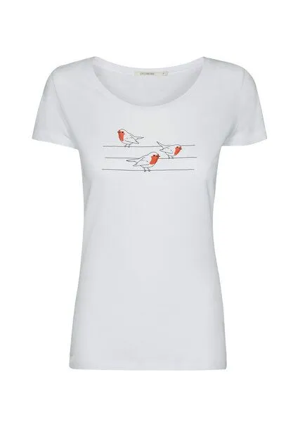 GreenBomb GREENBOMB Animal Birds Pole Loves - Sportliches T-Shirt aus Bio-Baumwolle / hochwertiger Print / GOTS / Fair & Vegan, Weiß (weiß), – Produktbild 1 von 1