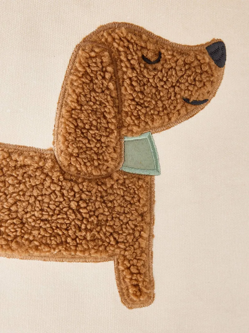 Vertbaudet XL-Aufbewahrungskorb DACKEL mit Teddyfleece Wäschekorb Kinderzimmer, Beige, – Produktbild 4 von 4