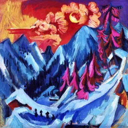Photocircle Photocircle Poster / Leinwandbild - Ernst Ludwig Kirchner: Winterlandschaft im Mondschein (1919) – Produktbild 1 von 1