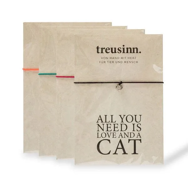 Treusinn Treusinn Armband BUDDY All you need...CAT Herz-Anhänger, Koralle, – Produktbild 1 von 2