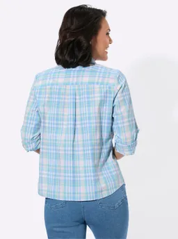 Witt Karobluse hellrosé-eisblau-kariert – Produktbild 1 von 1